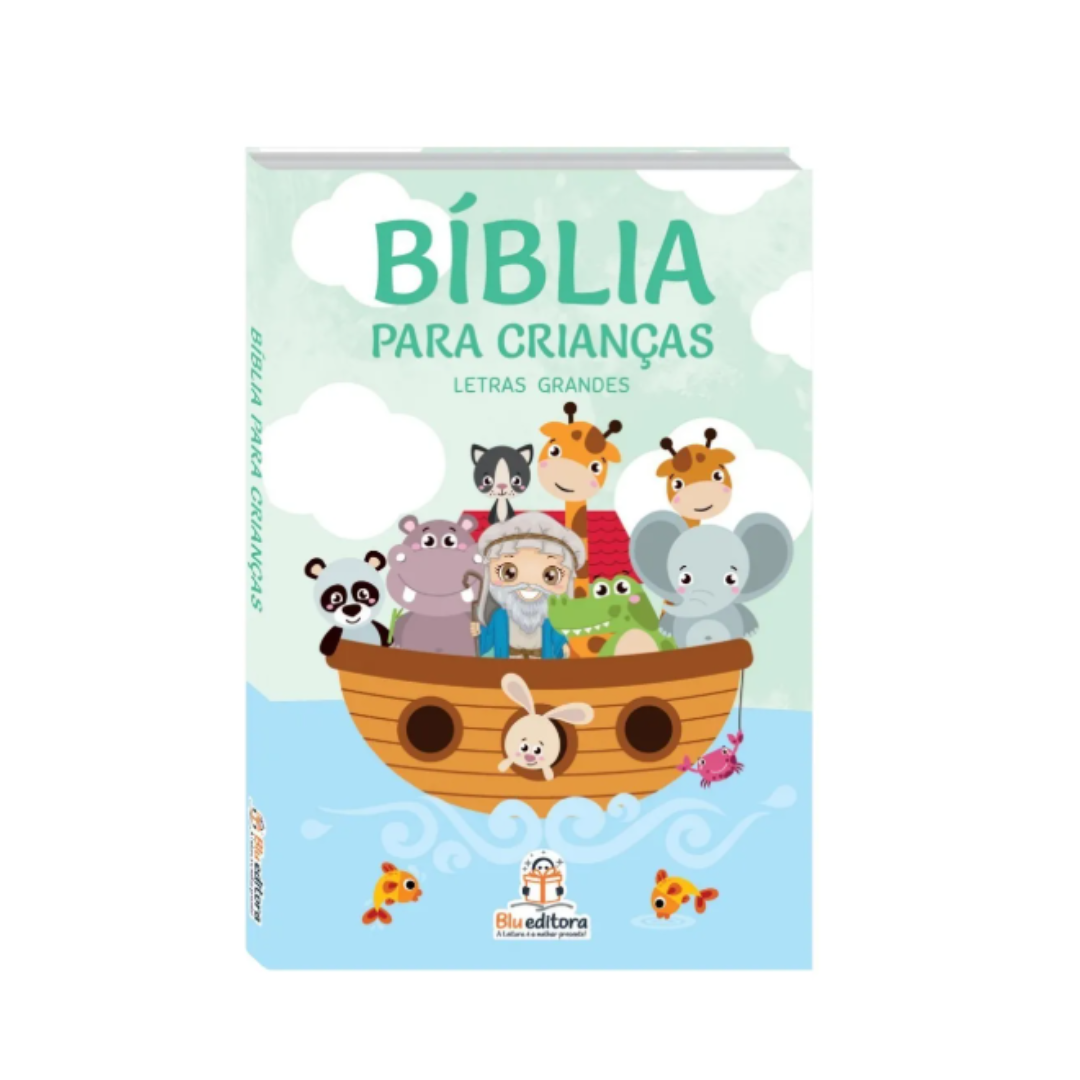 Bíblia Infantil Para Criança Letras Grandes Colorido Capa Dura Leitura E Atividades