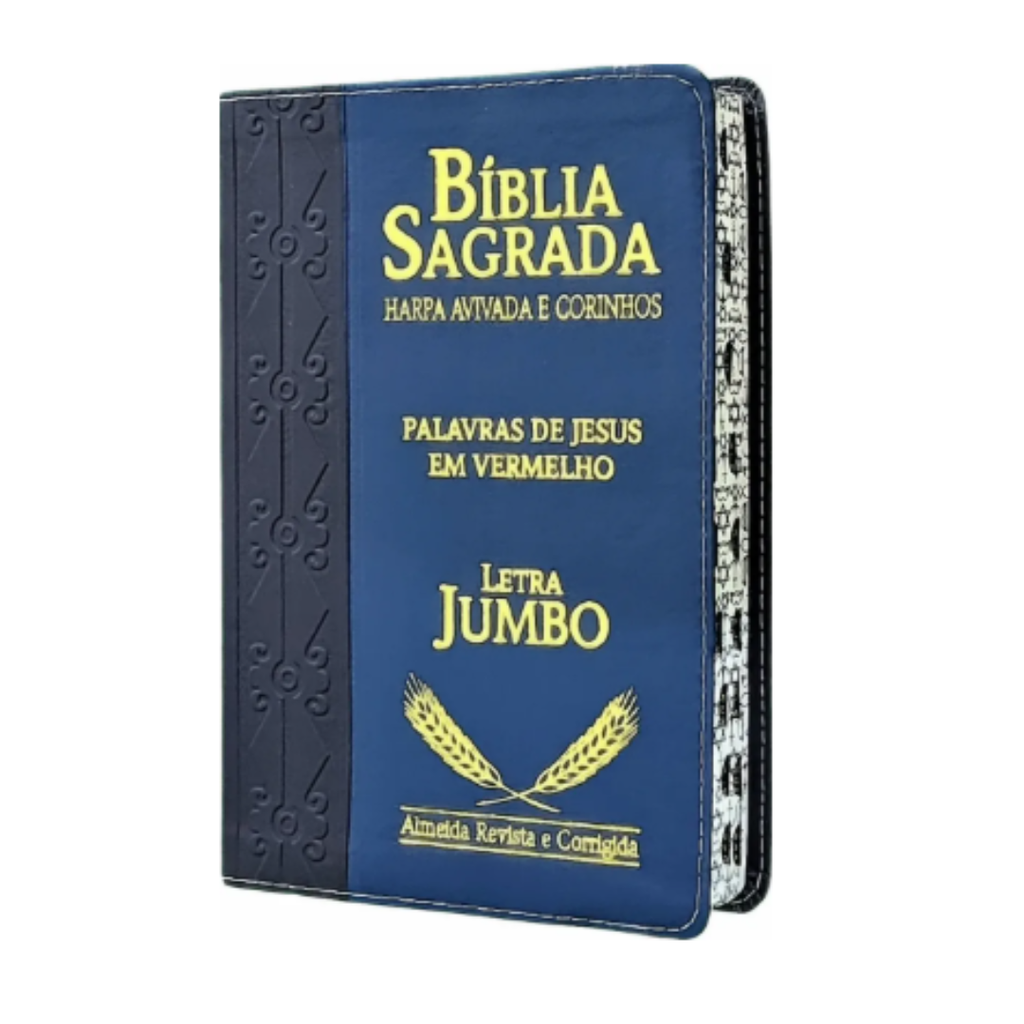 Bíblia Sagrada Letra Extra Gigante Jumbo C/ Harpa Luxo Couro