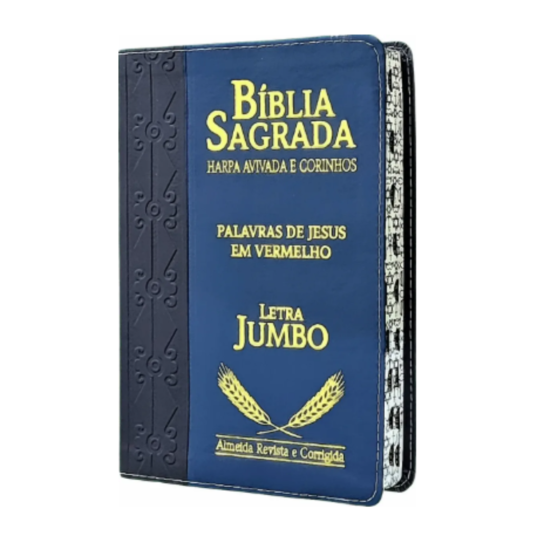 Bíblia Sagrada Letra Extra Gigante Jumbo C/ Harpa Luxo Couro
