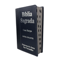 Bíblias Sagrada Letra Gigante Azul Escuro Com Harpa Palavras de Jesus em vermelho