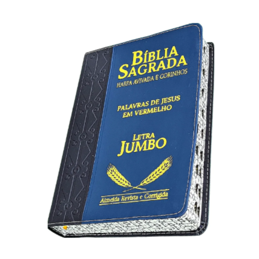 Bíblia Sagrada Letra Extra Gigante Jumbo C/ Harpa Luxo Couro