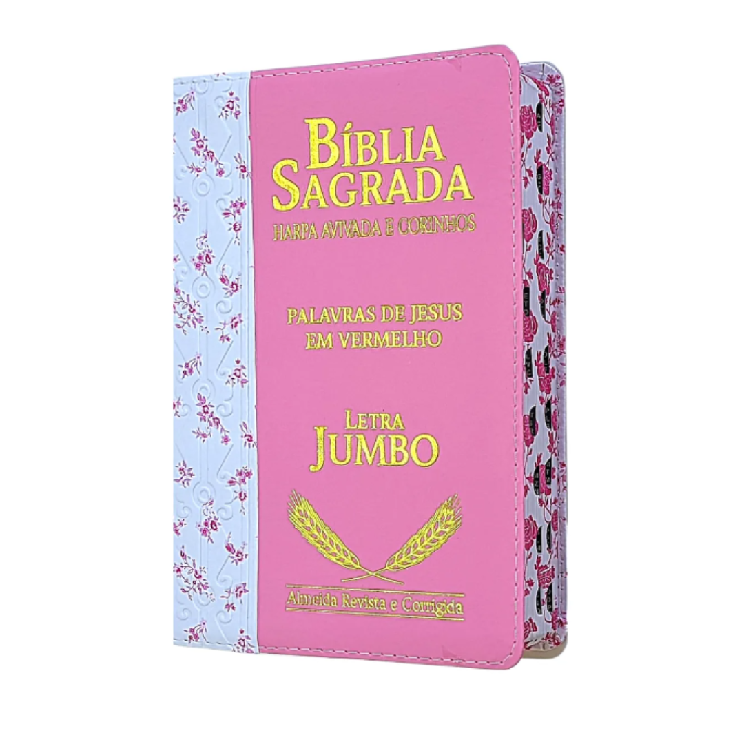 Bíblia Jumbo Letra Extra Gigante Harpa Luxo Feminina