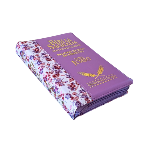 Biblia Jumbo Letra Extra Gigante Harpa Feminina Índice Rosa