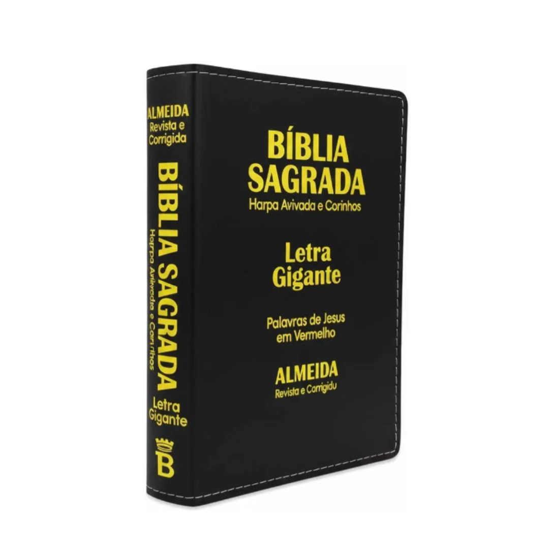BIBLIA SAGRADA GIGANTE LUXO PRETA - C/ HARPA RC