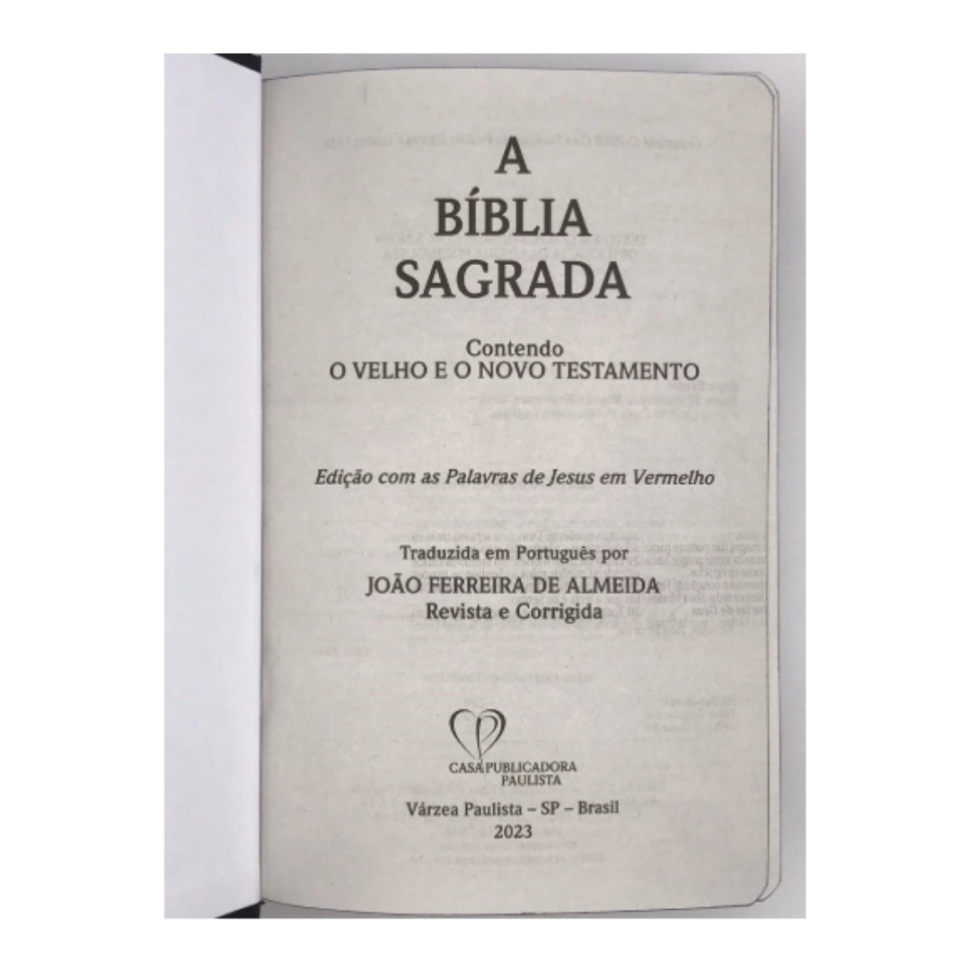 Bíblias Sagrada Letra Gigante Azul Escuro Com Harpa Palavras de Jesus em vermelho