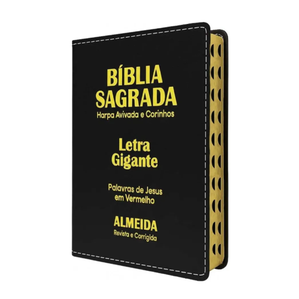 BIBLIA SAGRADA GIGANTE LUXO PRETA - C/ HARPA RC
