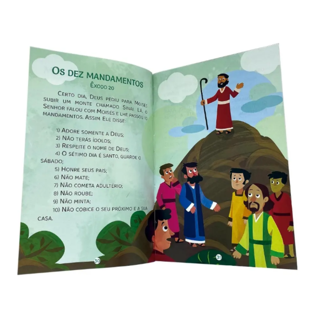 Bíblia Infantil Para Criança Letras Grandes Colorido Capa Dura Leitura E Atividades