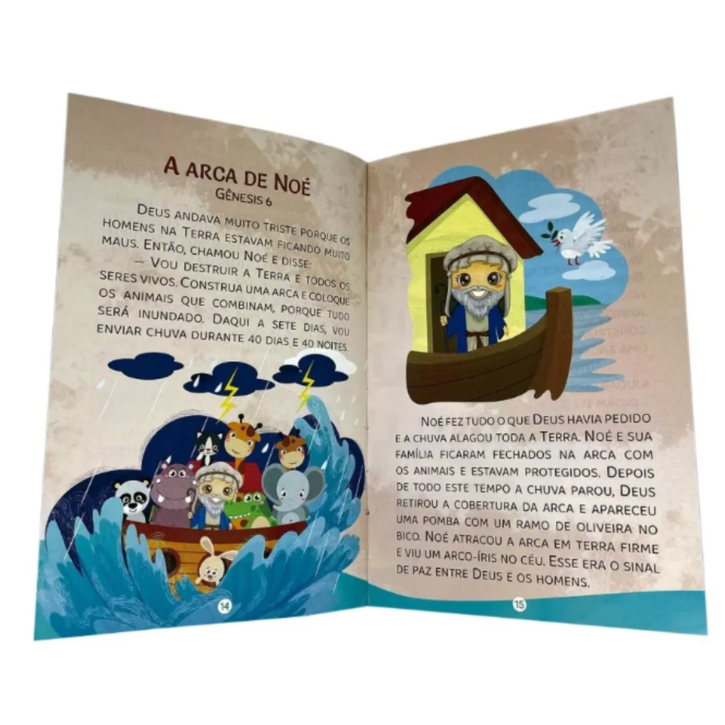 Bíblia Infantil Para Criança Letras Grandes Colorido Capa Dura Leitura E Atividades