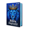 Biblia Letra Hipergigante c/ harpa e índice RC - Leão Azul Real